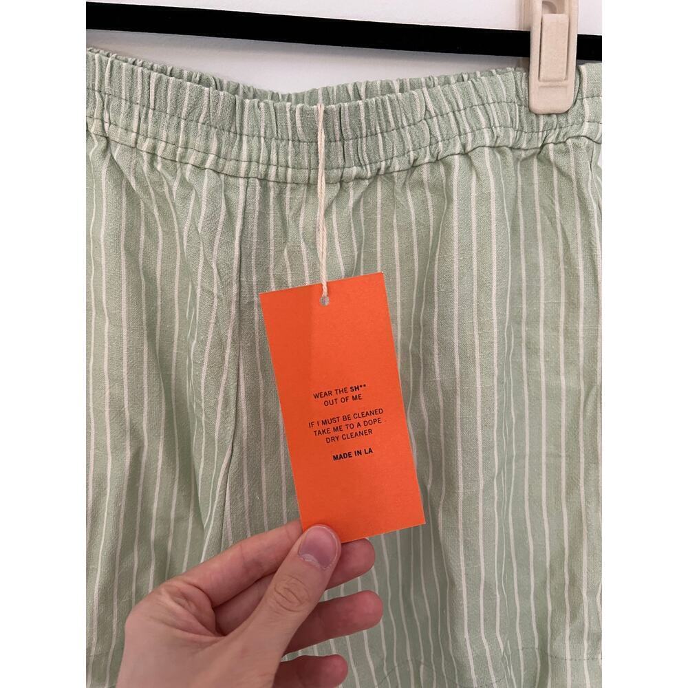 La Detresse NWT Mint Green & White Striped Cool Girl Pull On Boxer Shorts - Picture 2 of 5